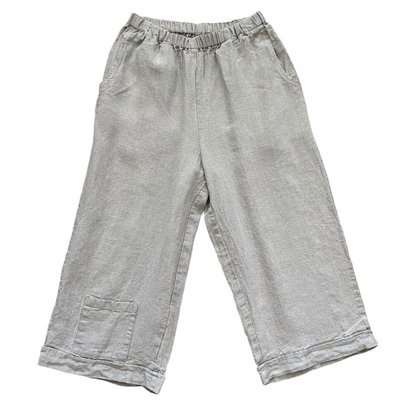 Flax linen cropped pants, size small - Picture 1 of 5